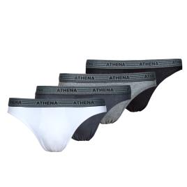 Athena  Cueca BASIC COTON X4  Cinza Disponível em tamanho para homem. L,XL.Homem > Roupa interior > Cuecas