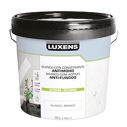 Tinta interior acetinada LUXENS ANTI-FUNGOS 15L BRANCO