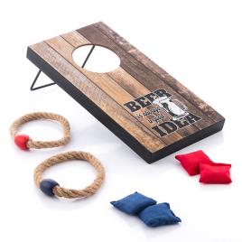 Jogo de Bebida 2-in-1 Bag & Ring Toss 7 Peças