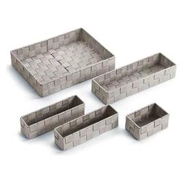 Conjunto de Caixas de Organização Empilháveis Têxtil (5 Peças) (6 x 34 x 26 cm)
