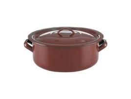Caçarola com Tampa  Classic Castanho Aço Esmaltado - 12 cm