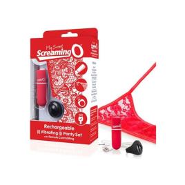 Vibrador com Carga e Controlo Remoto Panty Vermelho The Screaming O