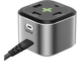 Carregador Parede CELLY PD (65W - 2 USB-C - Cinzento)