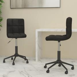vidaXL Cadeiras de jantar giratórias 2 pcs veludo preto