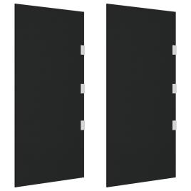 vidaXL Toldos de porta 2 pcs vidro temperado preto
