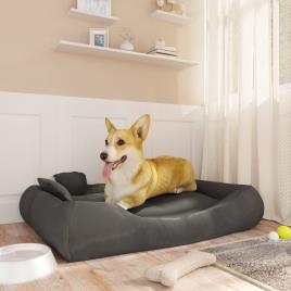 vidaXL Almofadão p/ cães com almofadas 89x75x19 cm oxford cinza-escuro