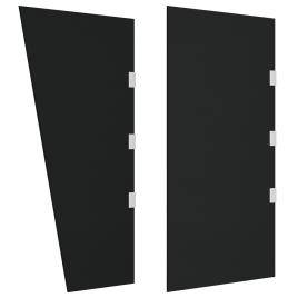 vidaXL Toldos de porta 2 pcs vidro temperado preto