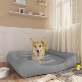 vidaXL Cama para cães 80x68x23 cm couro artificial cinzento-claro