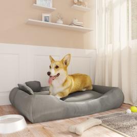 vidaXL Almofadão p/ cães com almofadas 89x75x19 cm oxford cinzento