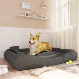 vidaXL Almofadão p/ cães c/ almofadas 135x110x23cm oxford cinza-escuro