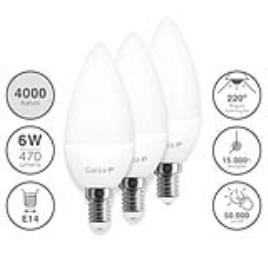 LAMPADA LED VELA E14 6W PACK 2+1 461164