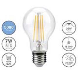 LAMPADA FILAMENTO LED STANDARD E27 7W LUZ FRIA