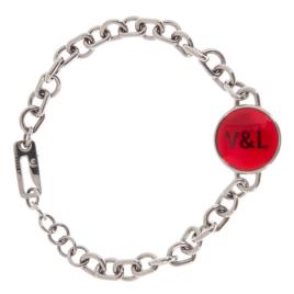 Bracelete Feminino Victorio & Lucchino Vj0074br Vermelho Aço Prateado