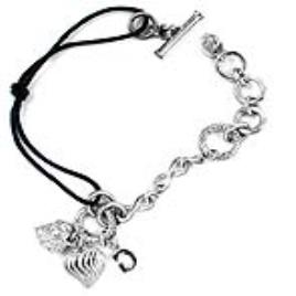 Bracelete Feminino Gc Watches Cl107b03 Preto Pele Prata Esterlina Prateado (19 Cm)