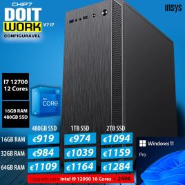 CHIP7 COMPUTADOR DESKTOP TRABALHO INSYS V7 I7 Windows 11 Pro - Configurável