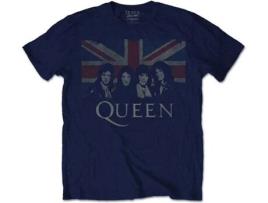 T-Shirt QUEEN Union Jack azul L