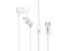 Auriculares com Fio INKAX HFEP14WHUSBC (In Ear - Noise Cancelling  - Branco)