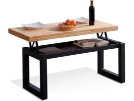 Mesa de Centro ADEC Loft (Carvalho Silvestre Preto - Madeira - 120 x 47,5 x 60 cm)