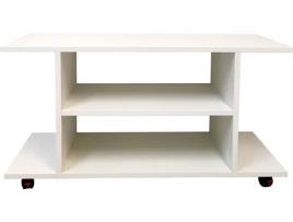 Mesa, Móvel TV HENOR (Branco - Madeira - 100x40x52.5 cm)