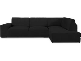 Capa para Sofá de Chaise-Longue MILICA Butão com Encosto em Tecido Adaptável Braço direito (preto - 360 cm)