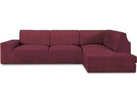 Capa para Sofá de Chaise-Longue MILICA Butão com Encosto em Tecido Adaptável Braço direito (vermelho - 360 cm)