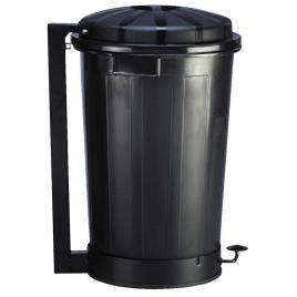 Denox Goliat 95l Trash Bin With Pedal Preto