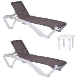 Garbar Acqua+andorra Sun Loungers And Table 2 Units Preto