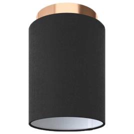 Creative Cables Metal Cylinder Wall Lamp With Light Bulb Preto