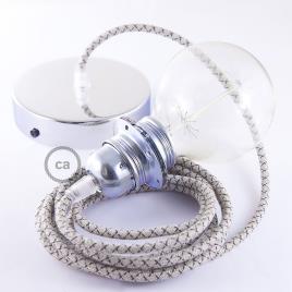 Creative Cables Rd64 Lozenge Diy 50 Cm Hanging Lamp Pendel For Lampshade Cinzento