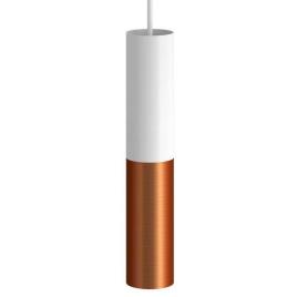 Creative Cables Textil Doble Tub-e14 Hanging Lamp With Light Bulb Castanho