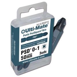 Ulti-mate Ii Psd 0-1 X 50 Mm Pozidriv Tips 3 Units Prateado