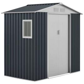 Gardiun Darwen 2.71m² Galvanized Steel Storage Shed Cinzento 213 x 127 x 205 cm
