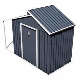 Gardiun Nottingham 3.78m² Galvanized Steel Storage Shed Cinzento 293 x 129 x 229 cm
