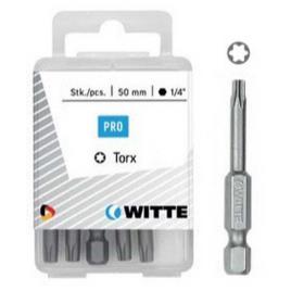 Witte 429619 T 40 Tin Torx Bits 5 Units Prateado