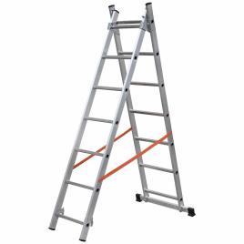 Gierre Modula 2x7 Steps Extendable Aluminum Ladder Prateado