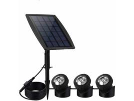 Luzes LED Solar  Pack 3 Lâmpadas Underwater (Preto)
