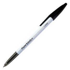 PAPER MATE Esferográfica, Ponta Média, 1 mm, Preto