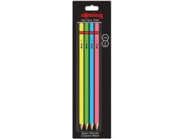 Lápis de Carvão ROTRING Neon Pencils (Multicor - 4 Unidades)