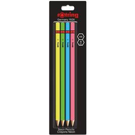 rotring Lápis de Grafite, Minas HB, Corpo Hexagonal de Várias Cores Néon