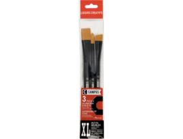 Conjunto de 3 Pincéis CAMPUS Hobby e Manualidades (Preto - Sintético)
