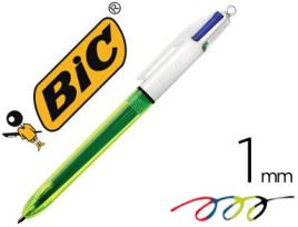 Caneta Bic Quatro Cores Azul / Preto / Vermelho / Amarelo Fluor Ponta Media 1 mm