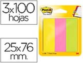 Bandas Separadoras Post-It Neon 25 X 76 mm 3 Cores