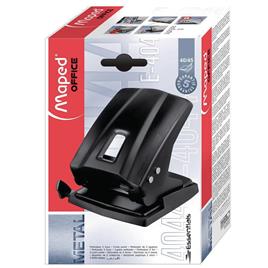 Maped Furador Essentials E4044, Capacidade de Furação de 40 Folhas, 2 Furos, Preto
