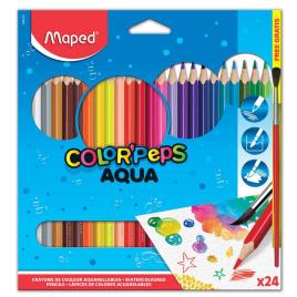 Lápis de Aguarela ColorPeps Aqua, Corpo Triangular, Minas de Várias Cores