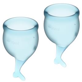 SATISFYER FEEL SECURE MENSTRUAL CUP CLARO AZUL 15 + 20ML