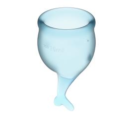 SATISFYER FEEL SECURE MENSTRUAL CUP CLARO AZUL 15 + 20ML