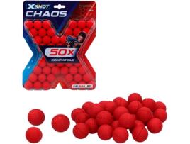 Pack 50 bolas ZURU munição x-shot chaos (2,3x2,3x2,3 cm - 14 anos)