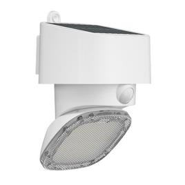 Elbat Foco Solar 2000LM - Luz Fria 6000K - Regulacion Vertical y Horizontal - Panel Solar 1W - IP65 - Color Blanco