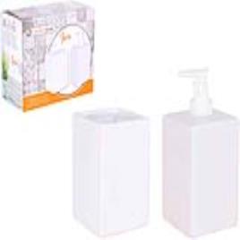 Conjunto de Banho Java  Branco Quadrado (2 Pcs)