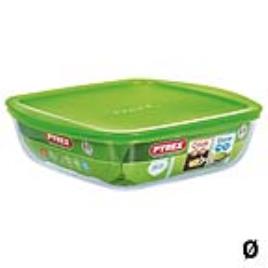 Lancheira Hermética Pyrex C&S Transparente Vidro de Borosilicato - 14 x 12 x 14 cm